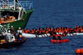 Rescue NGOs Sea-Eye and the Migrant Offshore Aid Station (MOAS) carry out a joint rescue operation