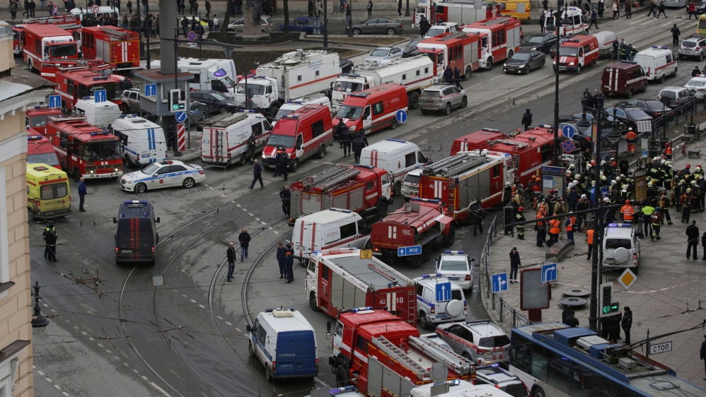 The blast created chaos in the centre of St Petersburg [Anton Vaganov/Reuters]