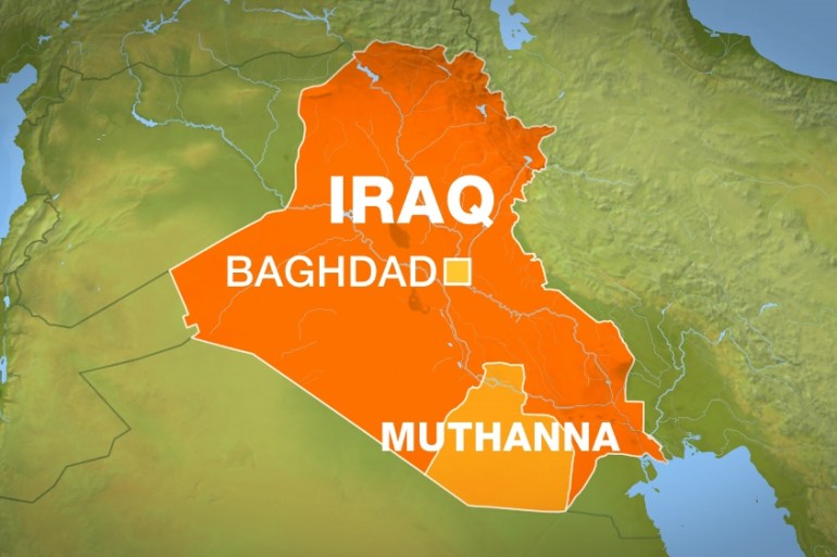 Iraq map - Baghdad - Muthanna