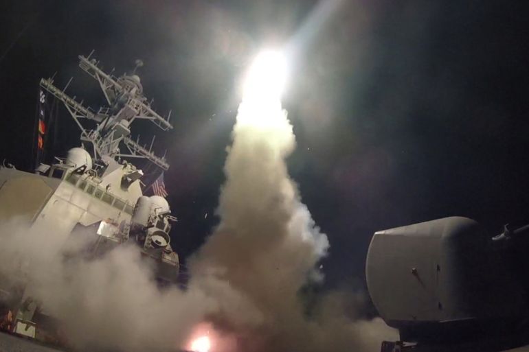 U.S. Navy guided-missile destroyer USS Porter (DDG 78) conducts strike operations while in the Mediterranean Sea