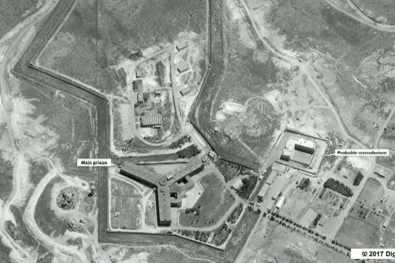 Satellite image of Syria''s Sednaya prison complex near Damascus