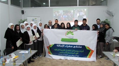 Conducting a workshop for young disability advocates in southern Lebanon [Photo courtesy of Emily O'Dell]