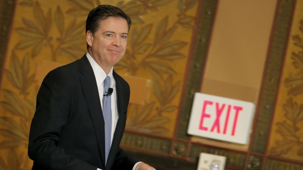 Comey fired while being out of town [File: Reuters]