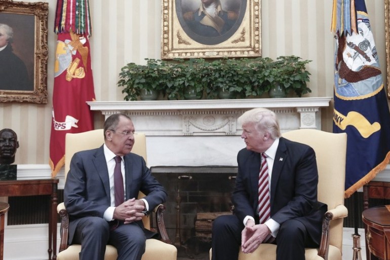 US President Donald J. Trump meets Russian Foreign Minister Sergei Lavrov