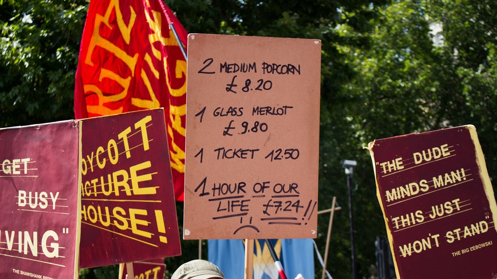 Picturehouse workers have been building a campaign to demand staff be paid the living wage [File: photo courtesy Occupied Times/Creative Commons]