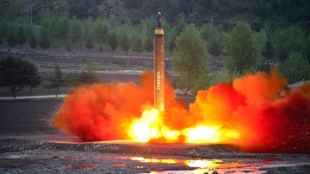 Hwasong-12 is launched during a test in an undated photo released by North Korea's KCNA [Reuters]