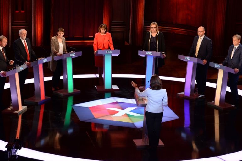 UK Opposition leaders, including Jeremy Corbyn attend BBC election debate