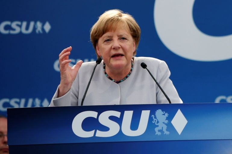 German Chancellor Merkel at Trudering festival in Munich
