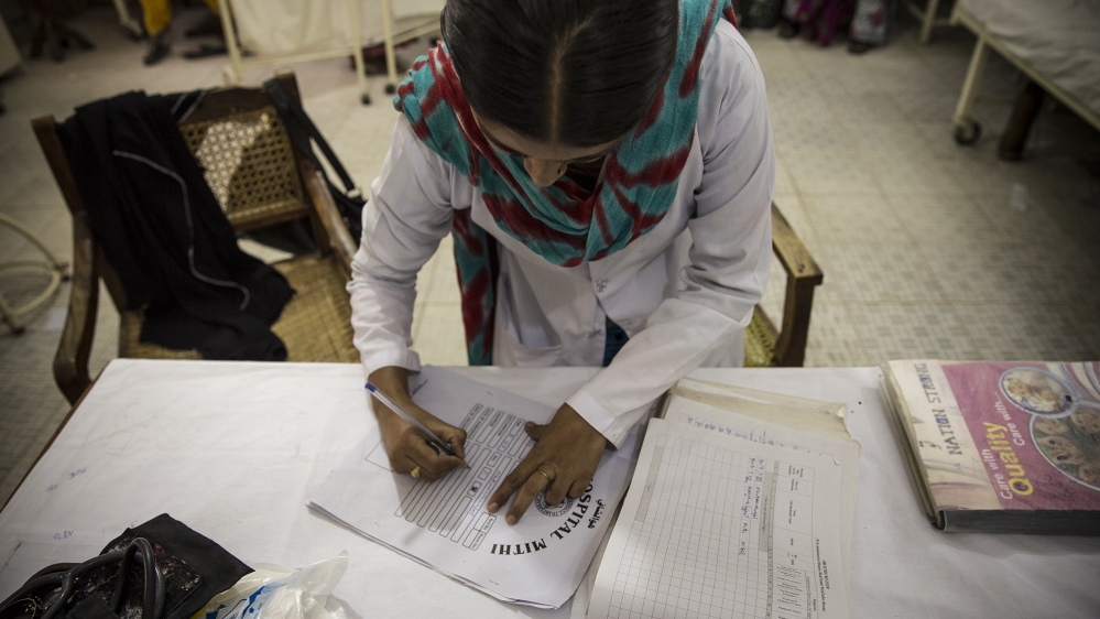 Medical staff have often complained about non-payment of salaries [Faras Ghani/Al Jazeera]