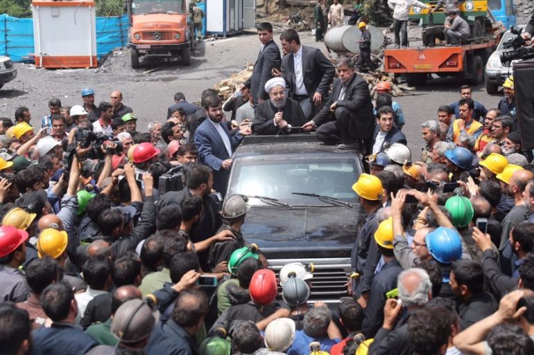 President Rouhani visits Azadshahr coal mine