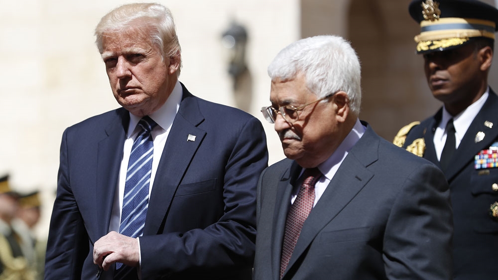 Trump met with Palestinian President Mahmoud Abbas on Tuesday in the occupied city of Bethlehem [AFP]