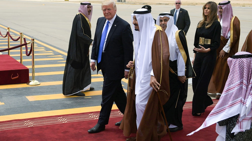 Trump was welcomed in Riyadh on Saturday by Saudi's King Salman [Mandel Ngan/AFP]