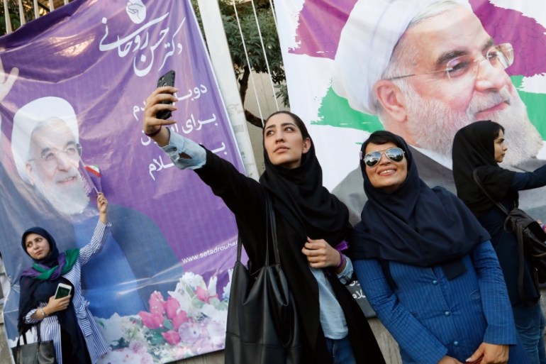 Election rally for Iranian Presidential candidate Hassan Rounahi