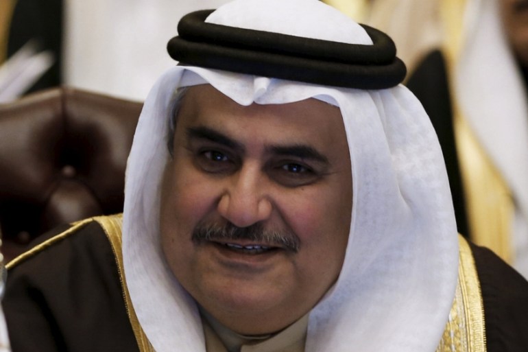 Bahrain''s Foreign Minister Khalid bin Ahmed Al Khalifa attends a meeting for Gulf states Foreign Ministers in Riyadh