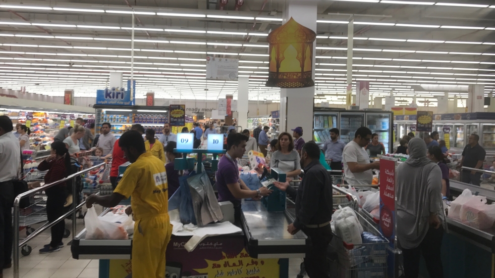 Supermarkets in Qatar witnessed higher-than-normal activity on Monday morning [Al Jazeera]