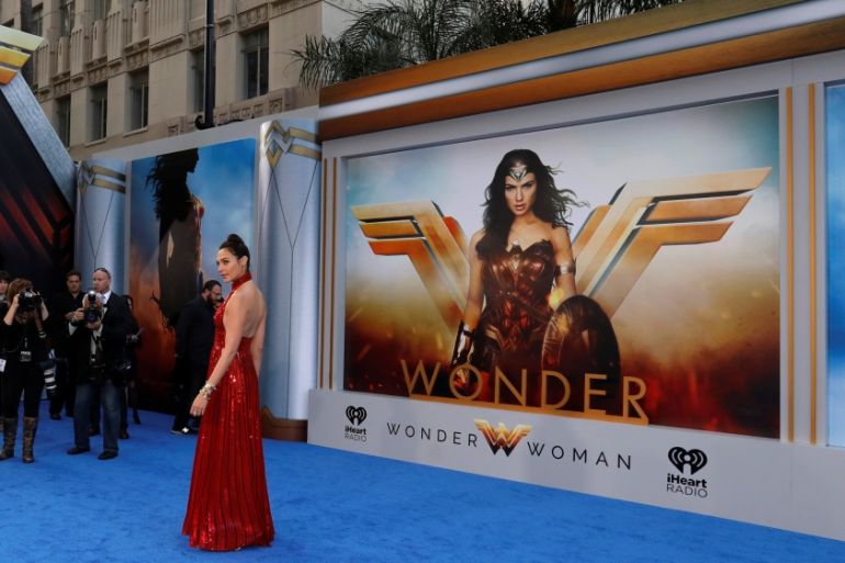 Cast member Gadot poses at the premiere of "Wonder Woman" in Los Angeles