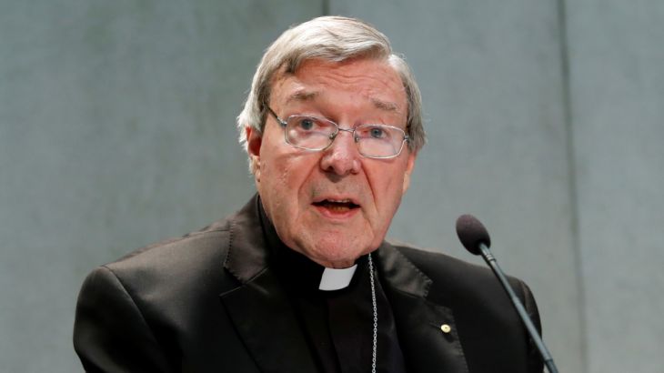 Cardinal George Pell attends news conference at the Vatican