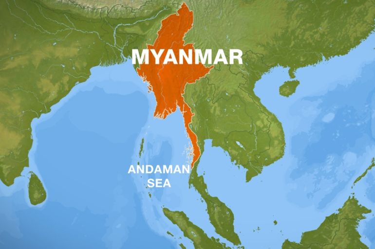 Map of Andaman sea - off coast of Myanmar