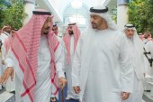 Saudi Arabia's King Salman bin Abdulaziz Al Saud chats with Abu Dhabi Crown Prince Sheikh Mohammed bin Zayed Al Nahyan in Jeddah [Reuters]