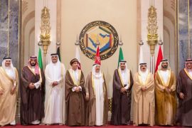 Gulf Cooperation Council''s leaders pose for a photograph before a summit in Jeddah
