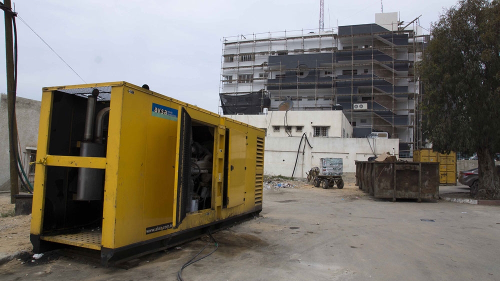 An electricity generator supporting Al-Shifa Hospital in Gaza City [William Parry/ Al Jazeera]