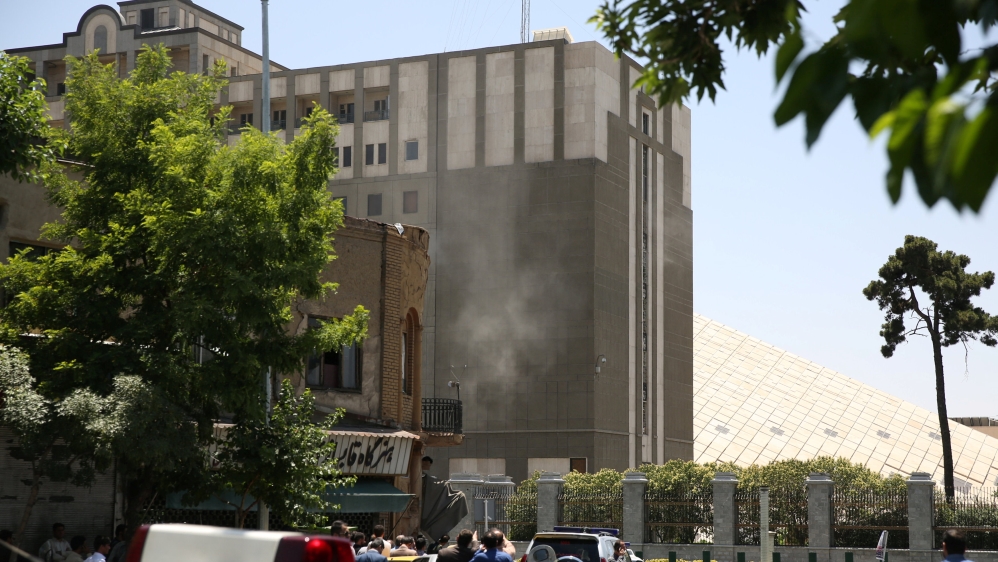 Smoke was seen after an explosion rocked the parliament's building in central Tehran [Reuters]