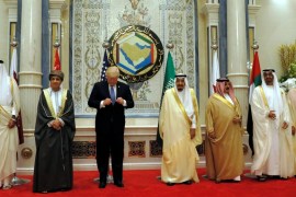 Trump prepares for family photo with heads of state at the GCC leaders summit in Riyadh