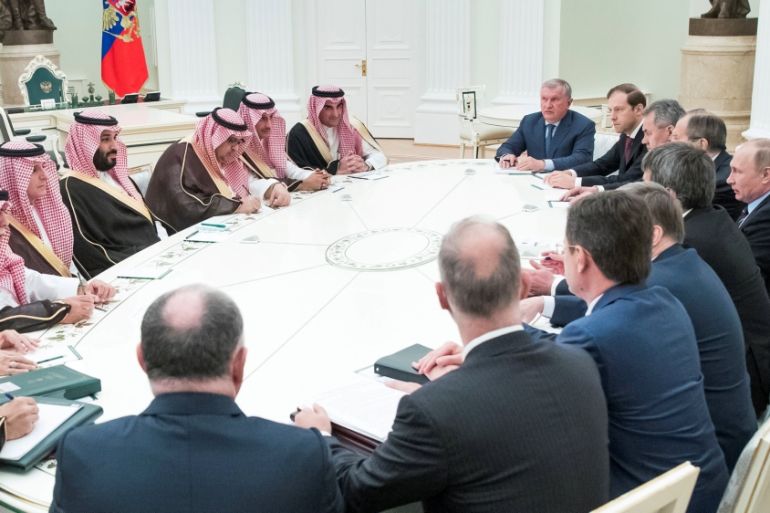 FILE PHOTO: Russian President Putin meets with Saudi Deputy Crown Prince and Defence Minister bin Salman at the Kremlin in Moscow
