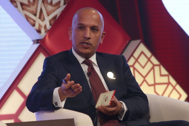 Qatar''s Minister of Finance Ali Sherif Al Emadi speaks at the Qatar UK Business and Investment Forum in London