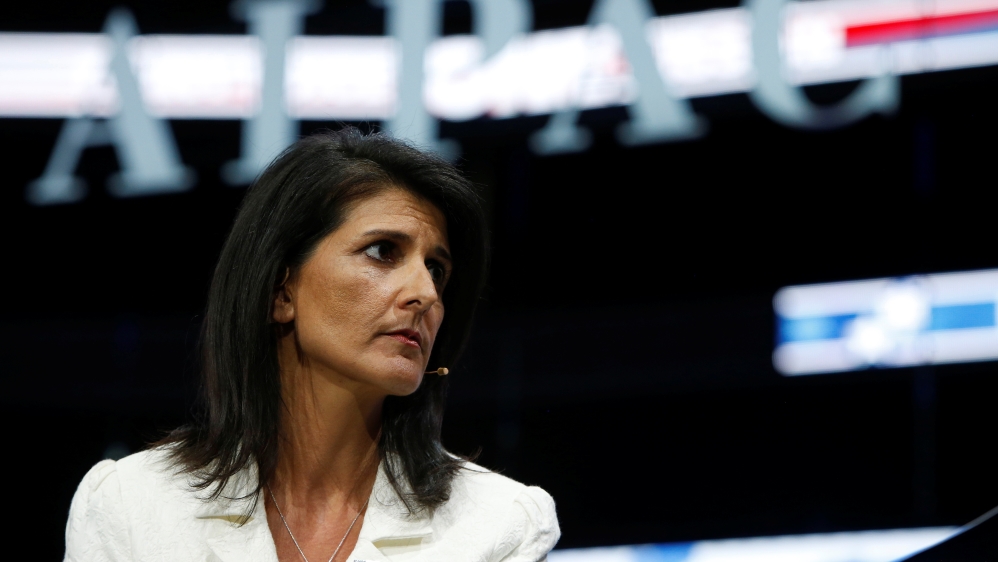 At the AIPAC, Nikki Haley promised to be 'a new sheriff in town' at the UN [Joshua Roberts/Reuters]