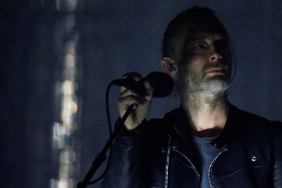 Lead singer of Radiohead Thom Yorke performs on the opening day of the Coachella Valley Music and Arts Festival