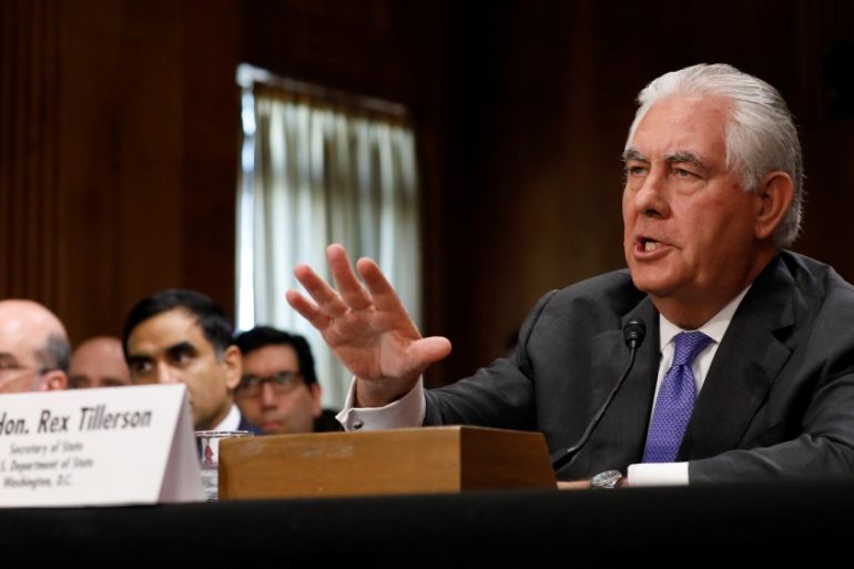 U.S. Secretary of State Tillerson testifies before the Senate Foreign Relations Committee on Capitol Hill in Washington