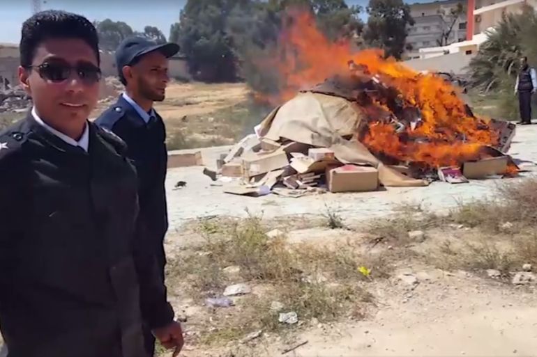 Forces loyal to Libyan general Khalifa Haftar burn 6,000+ books