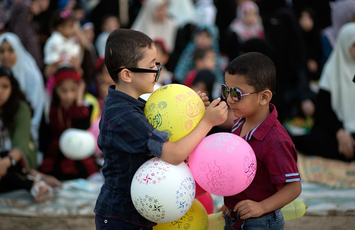 Palestinian Children Eid Gaza City