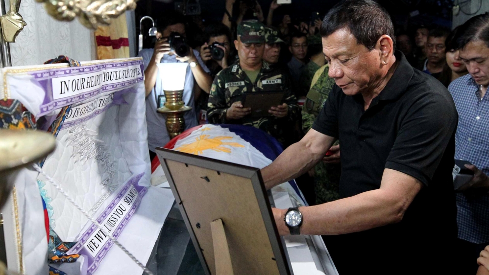 President Duterte had said that only by declaring martial law could he solve the problem in Mindanao [Reuters]