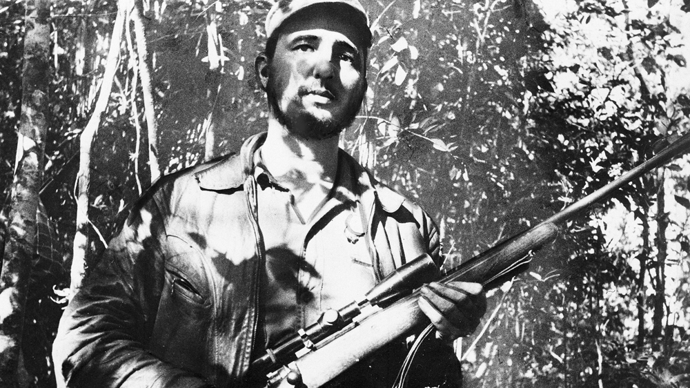 Fidel Castro as rebel leader in Cuba, February 26, 1957. Castro set off from Mexico to start a guerrilla war in Cuba with a small army of rebel fighters in November 1956, months after he and Guevara had been released from prison [The Associated Press]