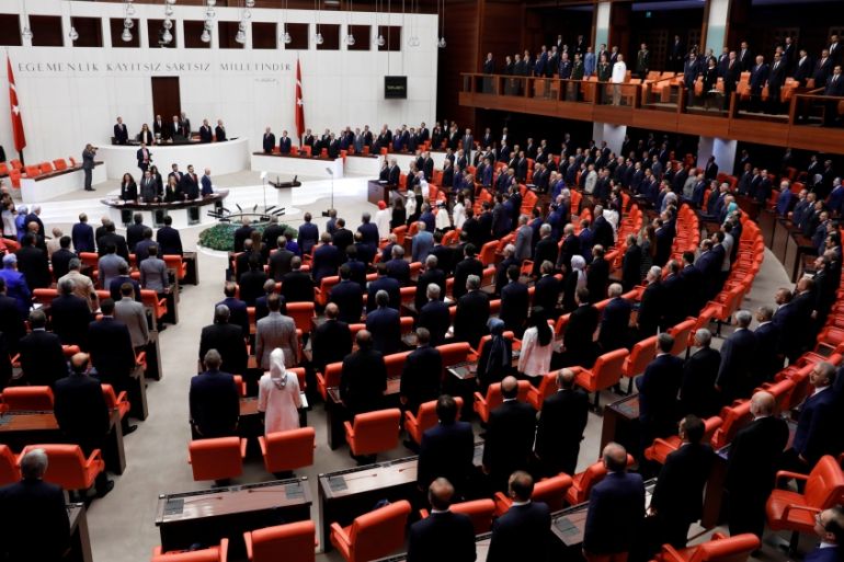 Turkish Parliament convenes to commemorate the attempted coup in Ankara