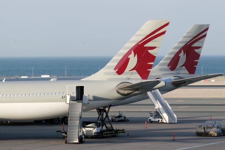 Qatar Airways aircraft at Hamad International Airport, Doha