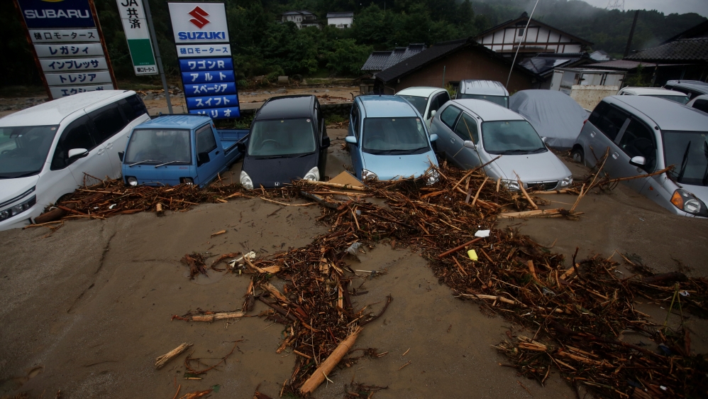 Typhoon Nanmadol swept across Japan earlier this week, dumping rain that has wrecked homes, roads and rice terraces [Reuters]