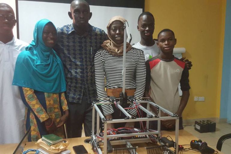 Students from Gambia robotics team