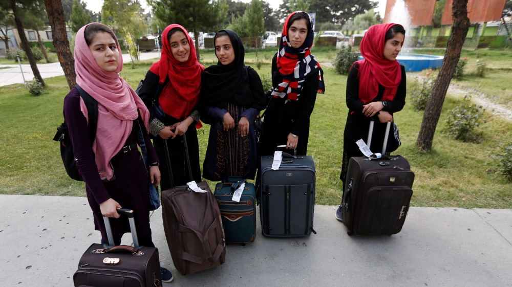 The Afghan robotics experts received their visas from the US embassy in Kabul on July 13 [Mohammad Ismail/Reuters]