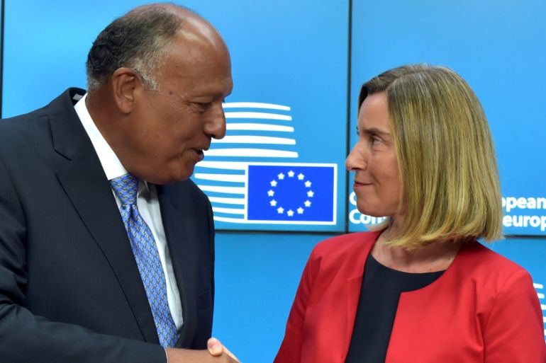 Federica Mogherini and Egypt''s Minister for Foreign Affairs Sameh Hassan Shoukry