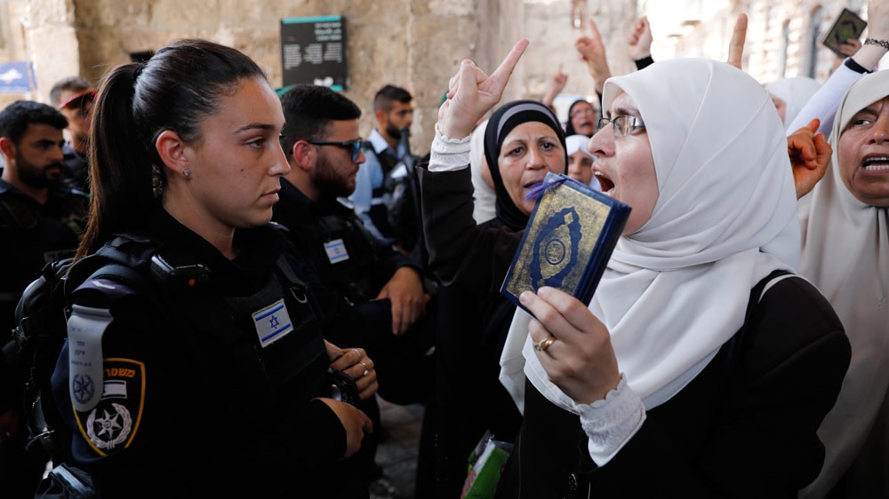 Metal detectors and turnstiles were installed at the al-Aqsa site after a deadly shoot-out [EPA]