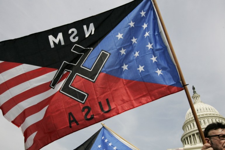 National Socialist Movement - Flag - US capitol - Anglin