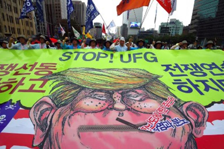 South Korea protests Trump