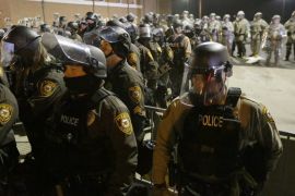 File photo of riot police in Ferguson