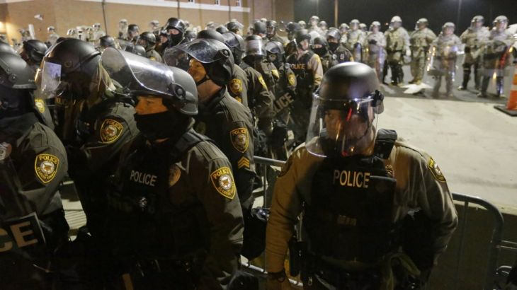 File photo of riot police in Ferguson