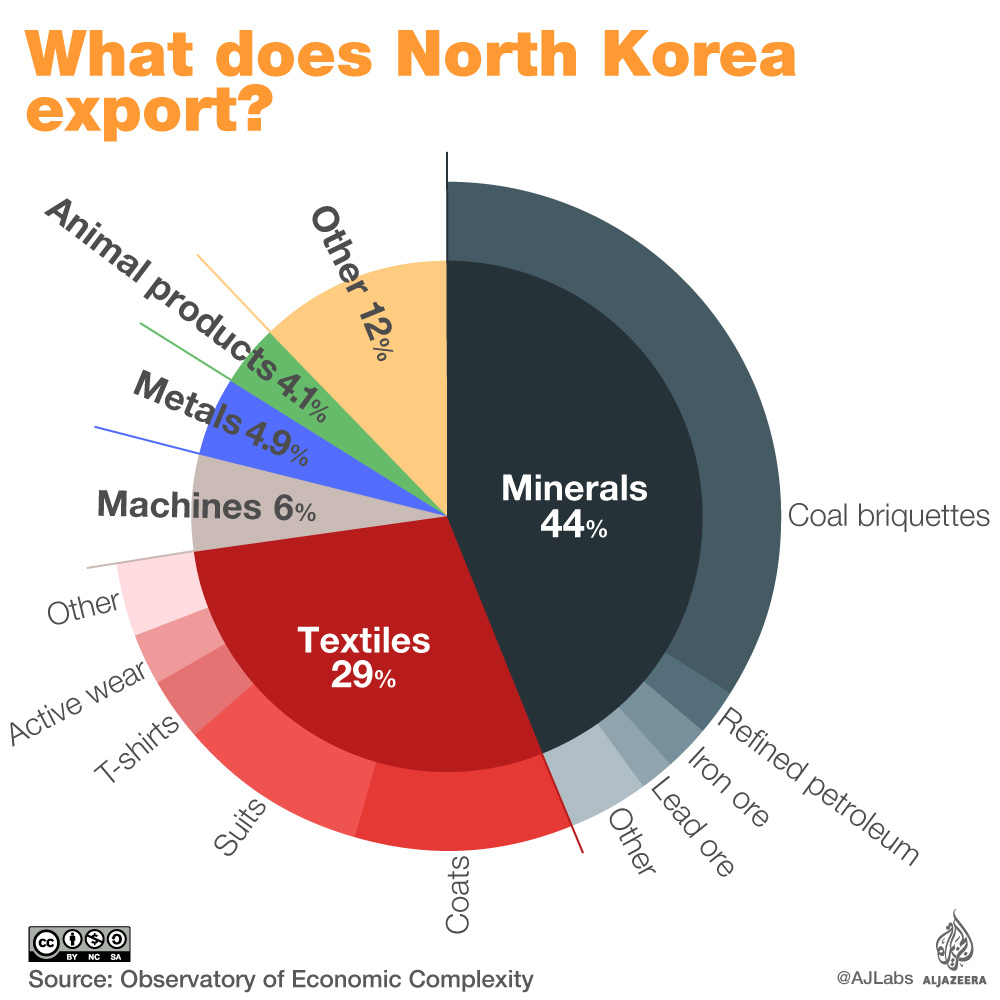 infographic what does North Korea export
