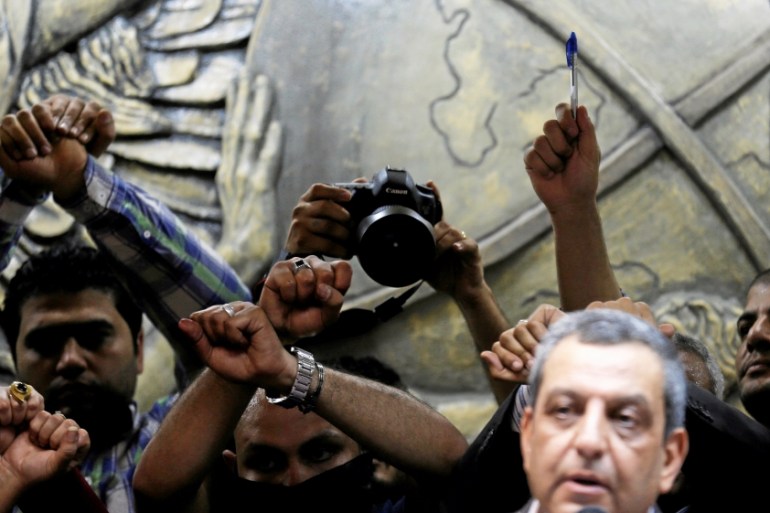 Egypt journalist protest press freedom