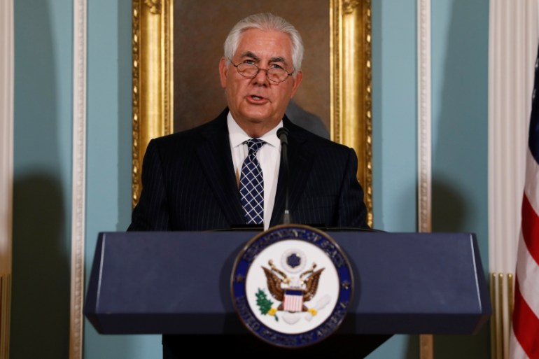 Tillerson delivers remarks on the 2016 International Religious Freedom Annual report at the State Department in Washington